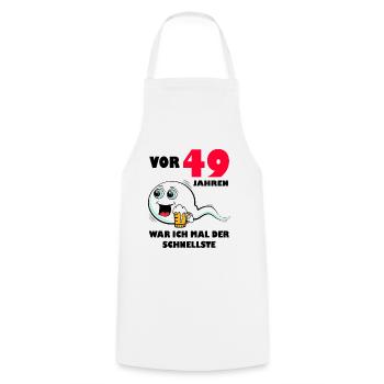 49. Geburtstag lustig 49.Ehrentag 49. Jubiläum - Kochschürze - Weiß - Vorne - AI Model Male 185 dark (185cm)