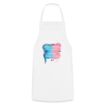 transgender suicide prevention - Cooking Apron - white - Front - AI Model Male 185 dark (185cm)