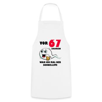 67. Geburtstag lustig 67.Ehrentag 67. Jubiläum - Kochschürze - Weiß - Vorne - AI Model Male 185 dark (185cm)