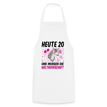 20 Geburtstag Mädchen Geschenk lustig 20. Ehrentag - Kochschürze - Weiß - Vorne - AI Model Male 185 dark (185cm)