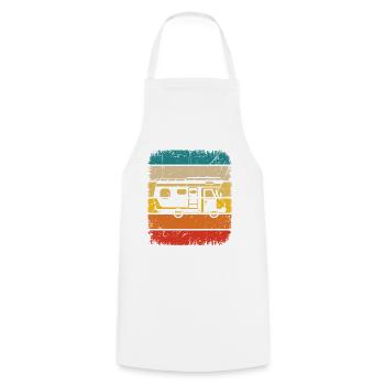 Vintage Square et Camping - - Tablier de cuisine - blanc - Devant - AI Model Male 185 dark (185cm)