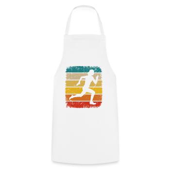 Vintage Square and Running 1 - - Cooking Apron - white - Front - AI Model Male 185 dark (185cm)