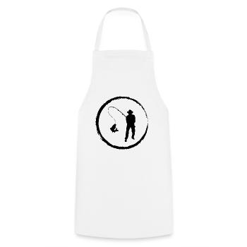 Corrik and Fishing - - Cooking Apron - white - Front - AI Model Male 185 dark (185cm)