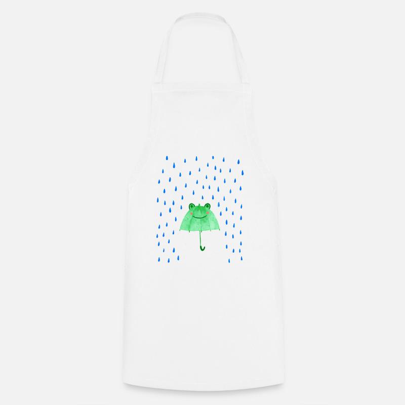 Frog Umbrella - Cooking Apron - white