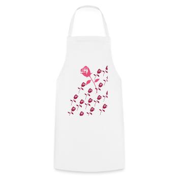 Roses - Tablier de cuisine - blanc - Devant - AI Model Male 185 dark (185cm)