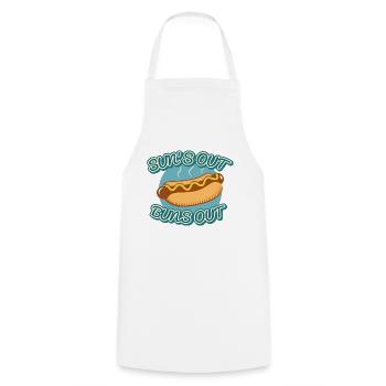 Sun’s Out Buns Out - Cooking Apron - white - Front - AI Model Male 185 dark (185cm)