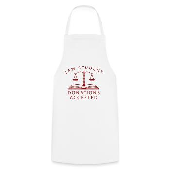 Law Student Donations Accepted - Cooking Apron - white - Front - AI Model Male 185 dark (185cm)