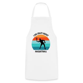 Racqueetball - Cooking Apron - white - Front - AI Model Male 185 dark (185cm)
