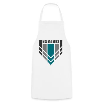 Mountain Bike Logo - Cooking Apron - white - Front - AI Model Male 185 dark (185cm)