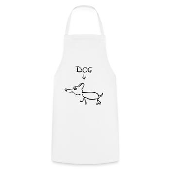Funny Dog Drawing - Tablier de cuisine - blanc - Devant - AI Model Male 185 dark (185cm)
