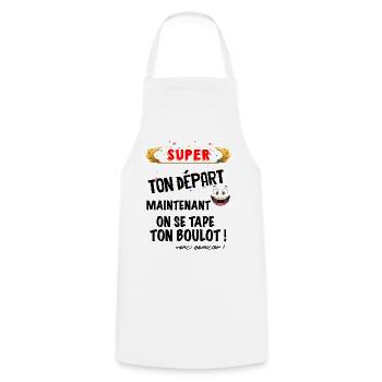 Collègue Cadeau Départ Et Boulot Pour Nous - Tablier de cuisine - blanc - Devant - AI Model Male 185 dark (185cm)