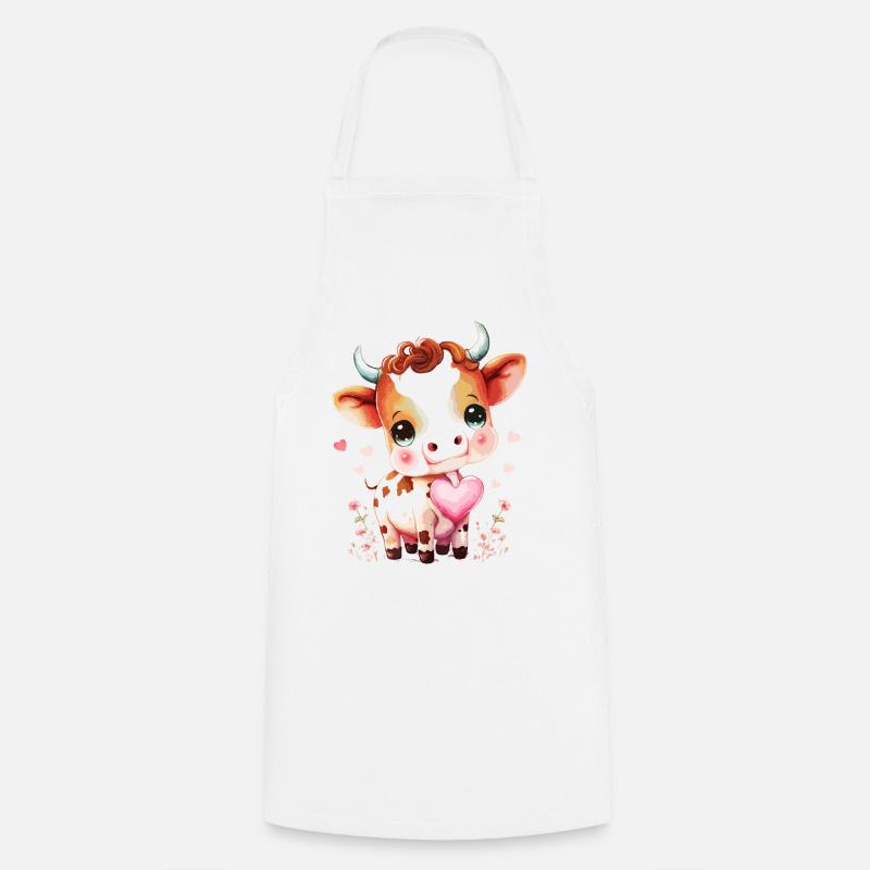 Vache mignonne - Tablier de cuisine - blanc
