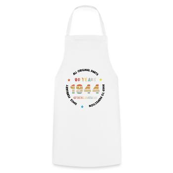 80 Years Old Made In 1944 Vintage February 1944 - Tablier de cuisine - blanc - Devant - AI Model Male 185 dark (185cm)