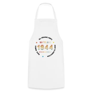 80 Years Old Made In 1944 Vintage March 1944 - Tablier de cuisine - blanc - Devant - AI Model Male 185 dark (185cm)