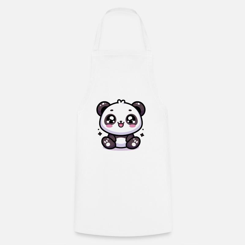 Panda mignon kawaii - Tablier de cuisine - blanc