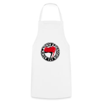 Alerta Alerta Antifascista 161 Antifa - Kochschürze - Weiß - Vorne - AI Model Male 185 dark (185cm)