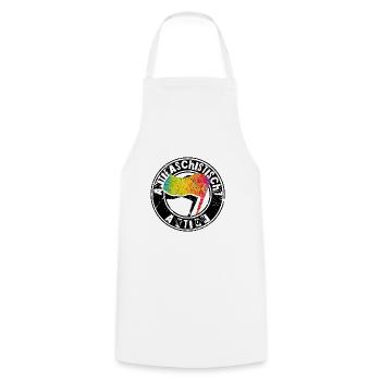 Anti-fascist action - Cooking Apron - white - Front - AI Model Male 185 dark (185cm)