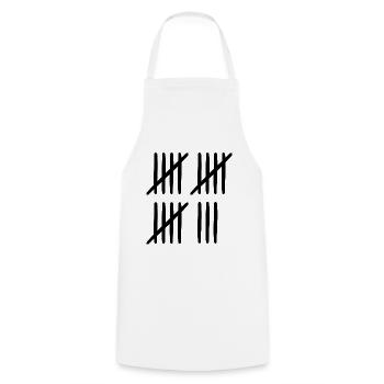 Tally 18 years old 18th birthday black - Cooking Apron - white - Front - AI Model Male 185 dark (185cm)