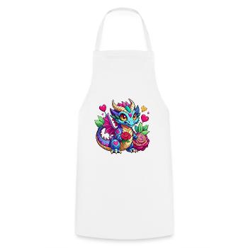 Colorful Dragon - Cooking Apron - white - Front - AI Model Male 185 dark (185cm)
