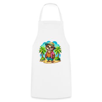 Paresseux mignon des vacances - Tablier de cuisine - blanc - Devant - AI Model Male 185 dark (185cm)