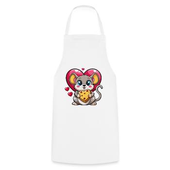 Cheese Loving Mouse - Cooking Apron - white - Front - AI Model Male 185 dark (185cm)