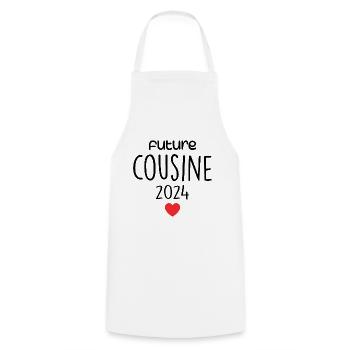 Cadeau Futur Cousine - Tablier de cuisine - blanc - Devant - AI Model Male 185 dark (185cm)