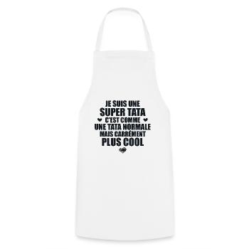 Je Suis Une Super Tata - Humour Tata - Tablier de cuisine - blanc - Devant - AI Model Male 185 dark (185cm)