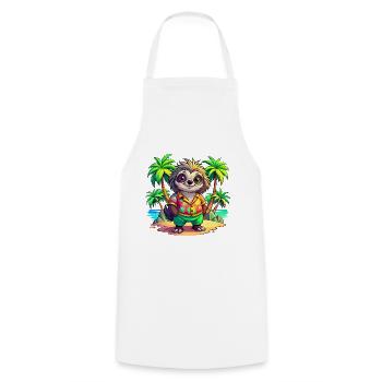 Paresseux mignon des vacances - Tablier de cuisine - blanc - Devant - AI Model Male 185 dark (185cm)