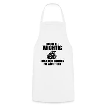 Tractor Trekker Tractor School Saying Gift - Cooking Apron - white - Front - AI Model Male 185 dark (185cm)
