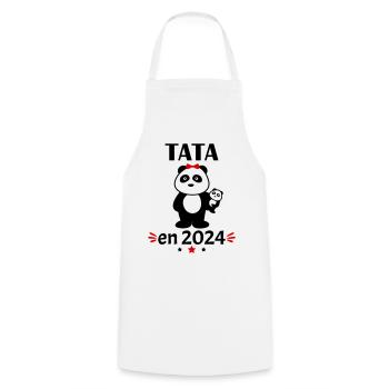 Tata en 2024, annonce grossesse, famille - Tablier de cuisine - blanc - Devant - AI Model Male 185 dark (185cm)