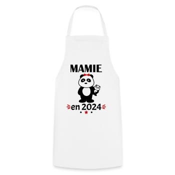 Mamie en 2024, annonce grossesse, famille - Tablier de cuisine - blanc - Devant - AI Model Male 185 dark (185cm)