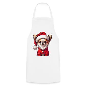 Cadeaux Chihuahua pour Noël - Tablier de cuisine - blanc - Devant - AI Model Male 185 dark (185cm)