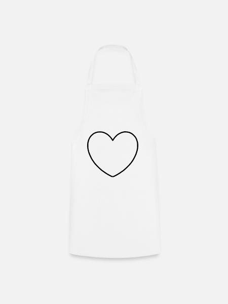 Schwarzes Herz Geschenk - Kochschürze - Weiß
