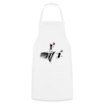 18th Birthday, 18 Year Old Gift, 18 Year Old Humor, 18 Year Old - Cooking Apron - white - Front - AI Model Male 185 dark (185cm)