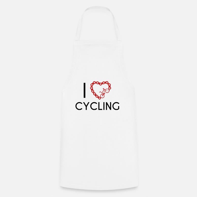 J’aime le cyclisme - Tablier de cuisine - blanc
