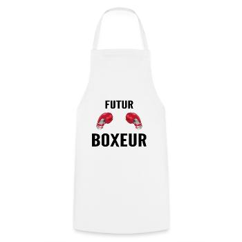Zukunft Boxer - Kochschürze - Weiß - Vorne - AI Model Male 185 dark (185cm)