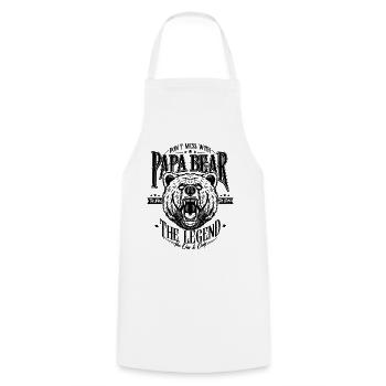 Papa Bear - Kochschürze - Weiß - Vorne - AI Model Male 185 dark (185cm)
