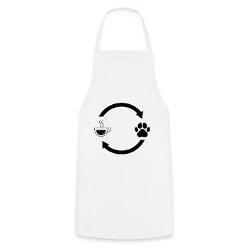 Kaffee laden Pfeile und Hund 3 - - Kochschürze - Weiß - Vorne - AI Model Male 185 dark (185cm)