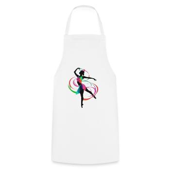 Woman, gymnast, rsg, gymnastics, illustration, colorful - Cooking Apron - white - Front - AI Model Male 185 dark (185cm)