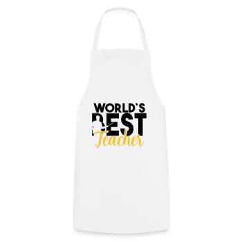 World's best teacher Teacher Student cool saying - Cooking Apron - white - Front - AI Model Male 185 dark (185cm)