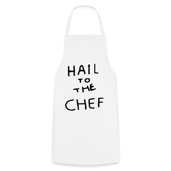 Hail to the Chef - Kochschürze - Weiß - Vorne - AI Model Male 185 dark (185cm)