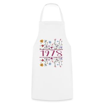 1978 Légendaire Depuis 1978 Anniversaire 1978 Femmes - Tablier de cuisine - blanc - Devant - AI Model Male 185 dark (185cm)