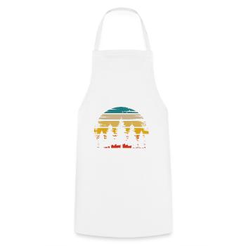 Soleil rétro et arbres - - Tablier de cuisine - blanc - Devant - AI Model Male 185 dark (185cm)