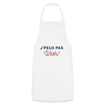 J'peux pas wesh - Tablier de cuisine - blanc - Devant - AI Model Male 185 dark (185cm)