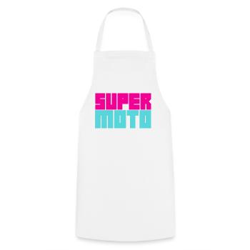 Supermoto / Supermotard / Supermoto Wheelie - Cooking Apron - white - Front - AI Model Male 185 dark (185cm)