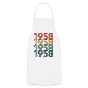Cool Retro 1958, 64 ans, cadeau de 64e anniversaire - Tablier de cuisine - blanc - Devant - AI Model Male 185 dark (185cm)