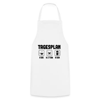 Tagsplan - - Kochschürze - Weiß - Vorne - AI Model Male 185 dark (185cm)