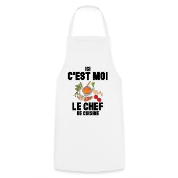 Cuisine Humour Papa Cuisinier - Tablier de cuisine - blanc - Devant - AI Model Male 185 dark (185cm)