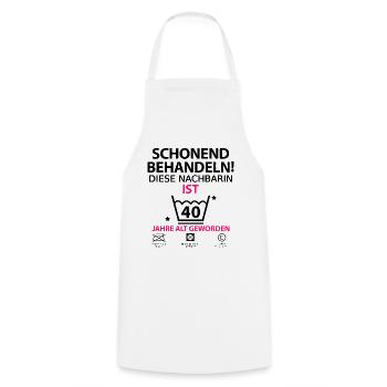 40 Geburtstag Nachbarin Geburtstagsgeschenk Lustig - Kochschürze - Weiß - Vorne - AI Model Male 185 dark (185cm)