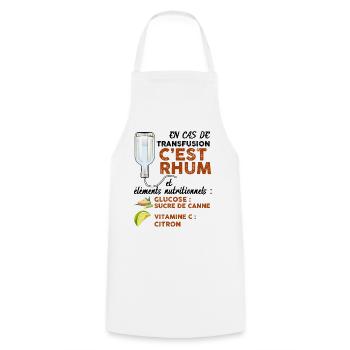 C'est Rhum ou Sérum Cadeau Humour Apéro Homme - Tablier de cuisine - blanc - Devant - AI Model Male 185 dark (185cm)